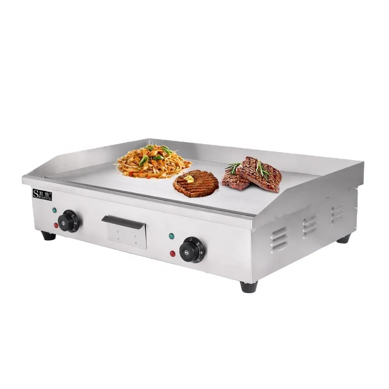 Low-power Household SC-820 Restaurant Equipment Stainless Steel Bbq Electric Flat Griddle Table Top