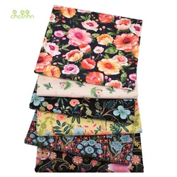 Chainho,Printed Twill Weave Cotton Fabric,DIY Sewing Quilting Material,Patchwork Cloth,Floral Series,6 Designs,3 Size,CC004