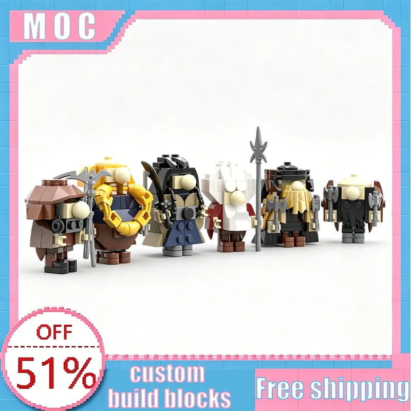 

353 PCS MOC "Thorin & Company" Dwarf Characters Set Model Custom Creative Building Blocks Educational Assembly Toy Display Gift