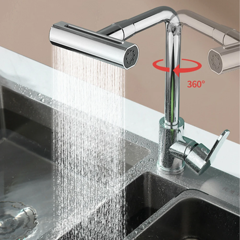 

Поворотный смеситель на 360 градусов, 4 режима, многофункциональный смеситель для ванной комнаты, для горячей и холодной воды, для умывальника