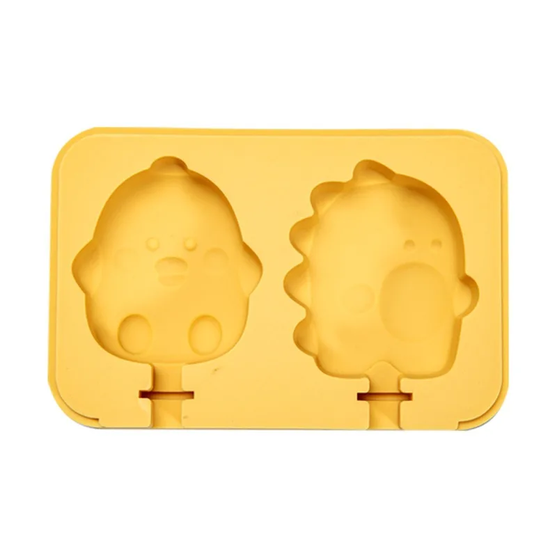 Food Grade Silicone Popsicle Molds, Cute Dinosaur & Chick Shape Ice Lolly Molds, BPA Free Reusable Ice Cream Maker for Homemade