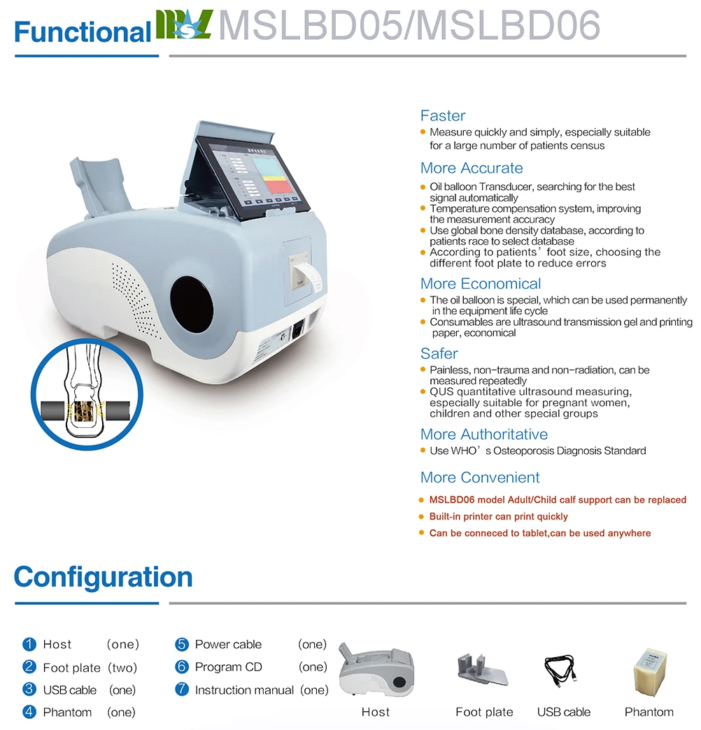 Portable Bone Mineral Density Machine Dexa Ultrasound Bone Densitometer For Radius And Tibia