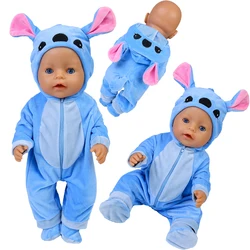 43 cm Puppenkleidung 18 Zoll Puppen verbundener Pyjama mit Hut für Fit Bjd 1/4 Puppe Baby Reborn Kindergeburtstag Festival Geschenke