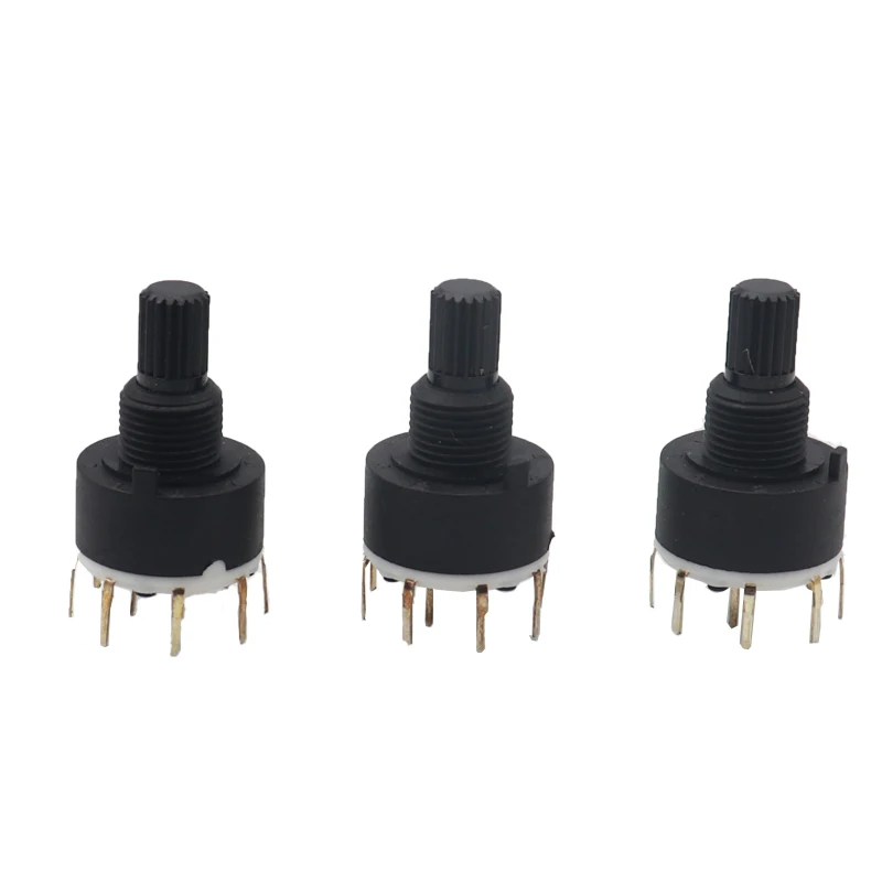 SR16 Plastic 16MM Rotary Band switch 2 Pole 3 4 position 1 Pole 5 6 8 Position Handle Length 15MM Axis band switch wave band