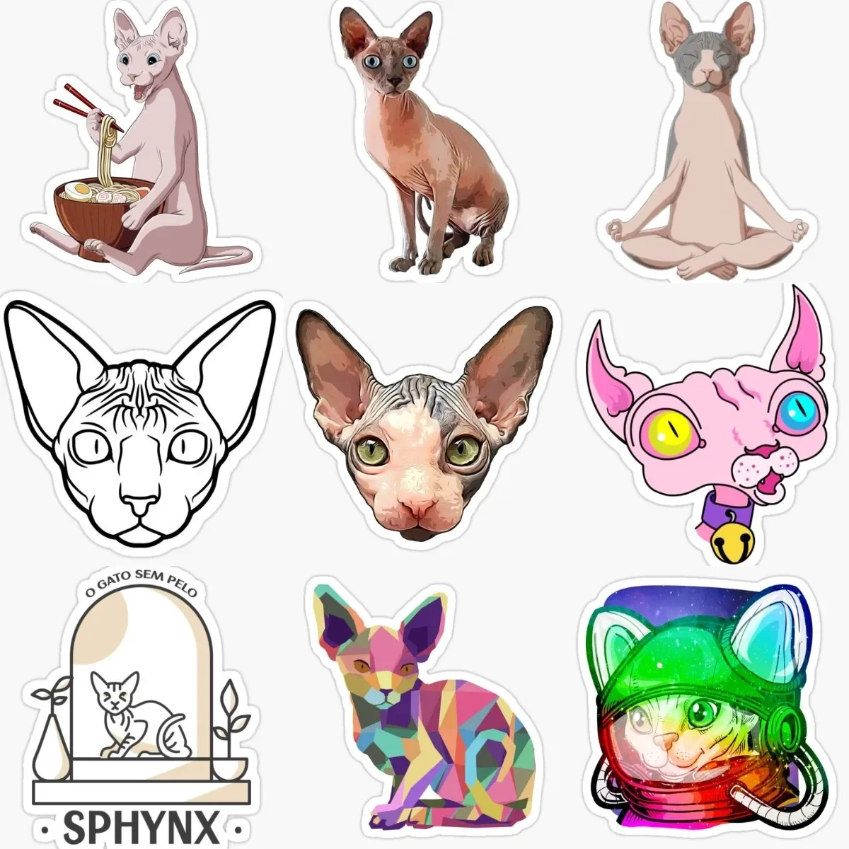 

Креативные персонализированные наклейки из ПВХ с изображением кота сфинкса, аксессуары для украшения автомобиля, фургона, настенный стол, внедорожное окно, грузовик, велосипедный холодильник