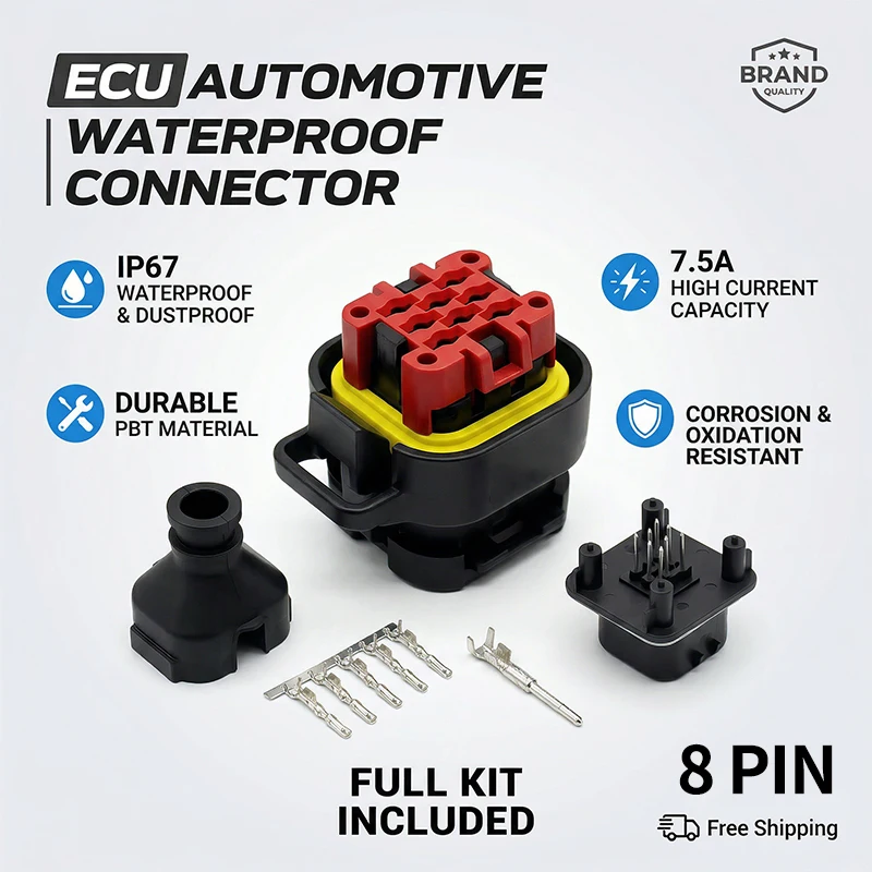 1PCS ECU Controller 8 Pin Positions AMPSEAL PCB Mount Housing Plug Header Vertical Male Connector 776228-1 770680-1