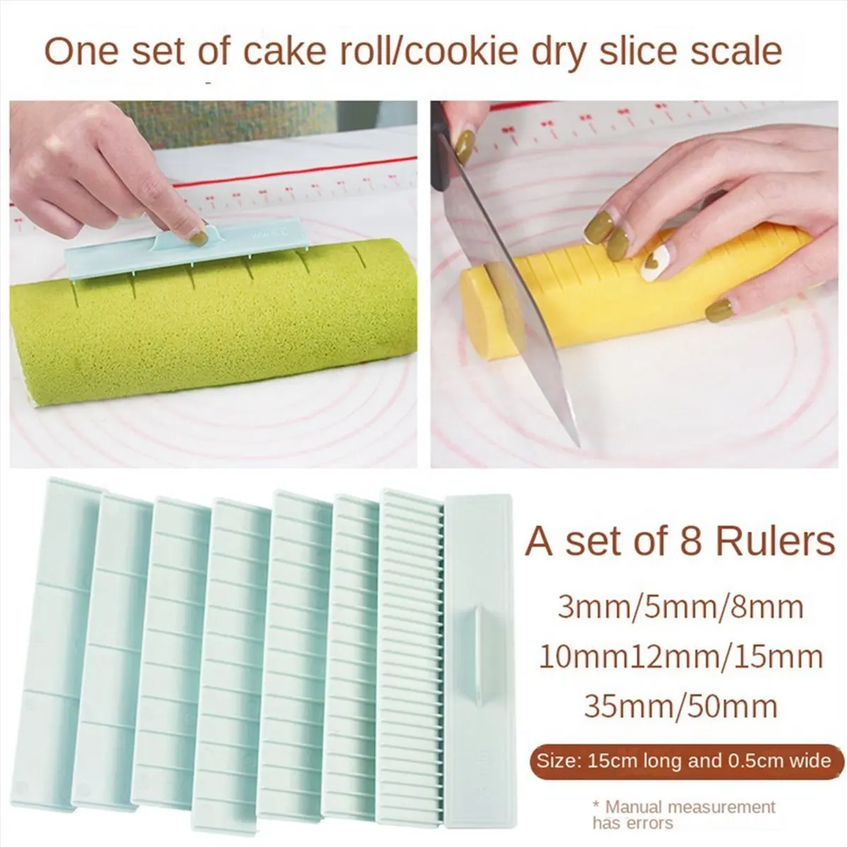 A24I Cookie Thickness Measuring Tool 8Pcs Pastic Biscuit Cake Mold Butter Measuring Ruler Baking Tool