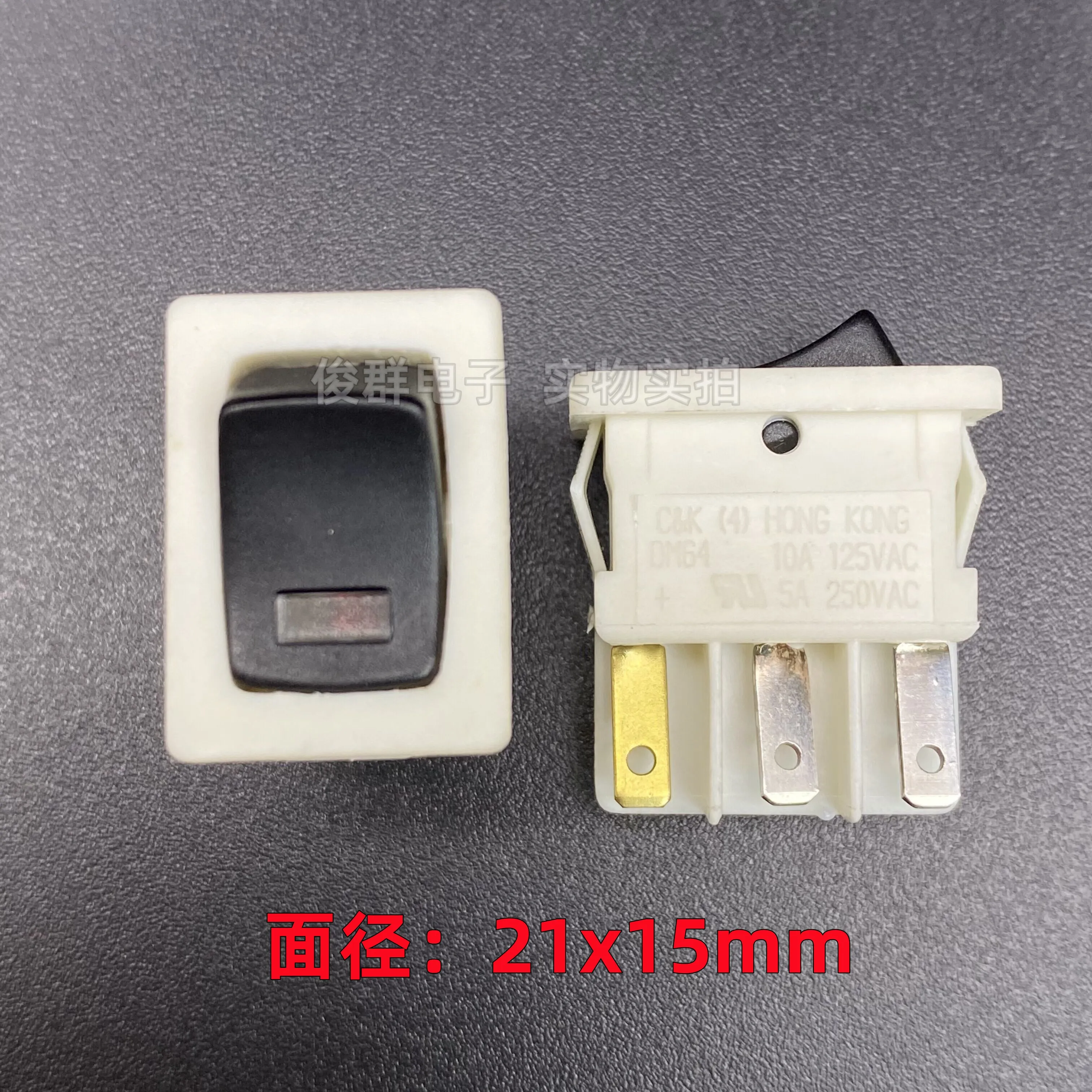 

10pcs/US DM64 boat switch with light rocker boat ck gold-plated 6-pin 2-gear 5A power button 21*15mm