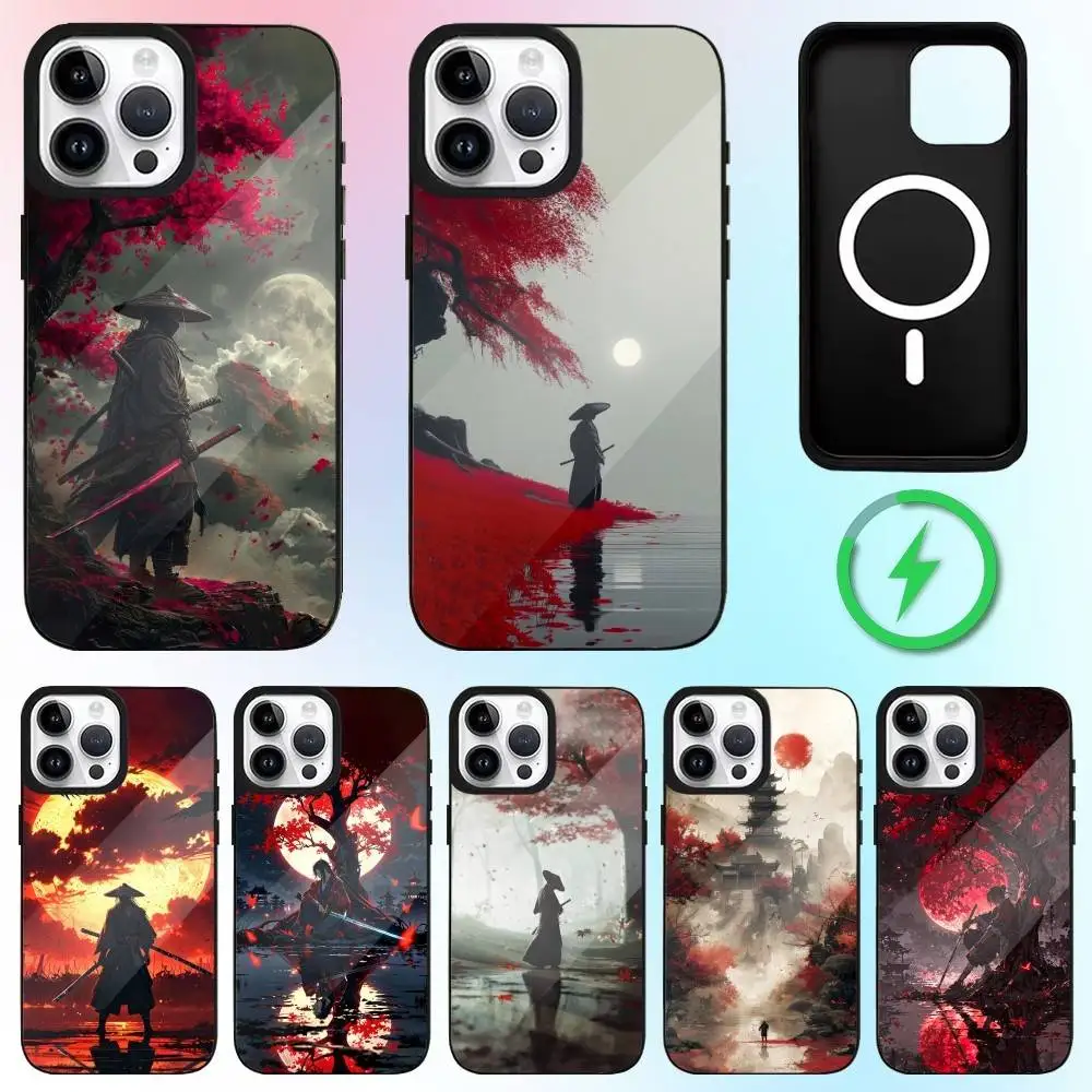 

Japan Samurai Art Painting Phone Case For iPhone17,16,15,14,13,12,11 Plus,Pro Max Magnetic Magsafe Wireless Charging