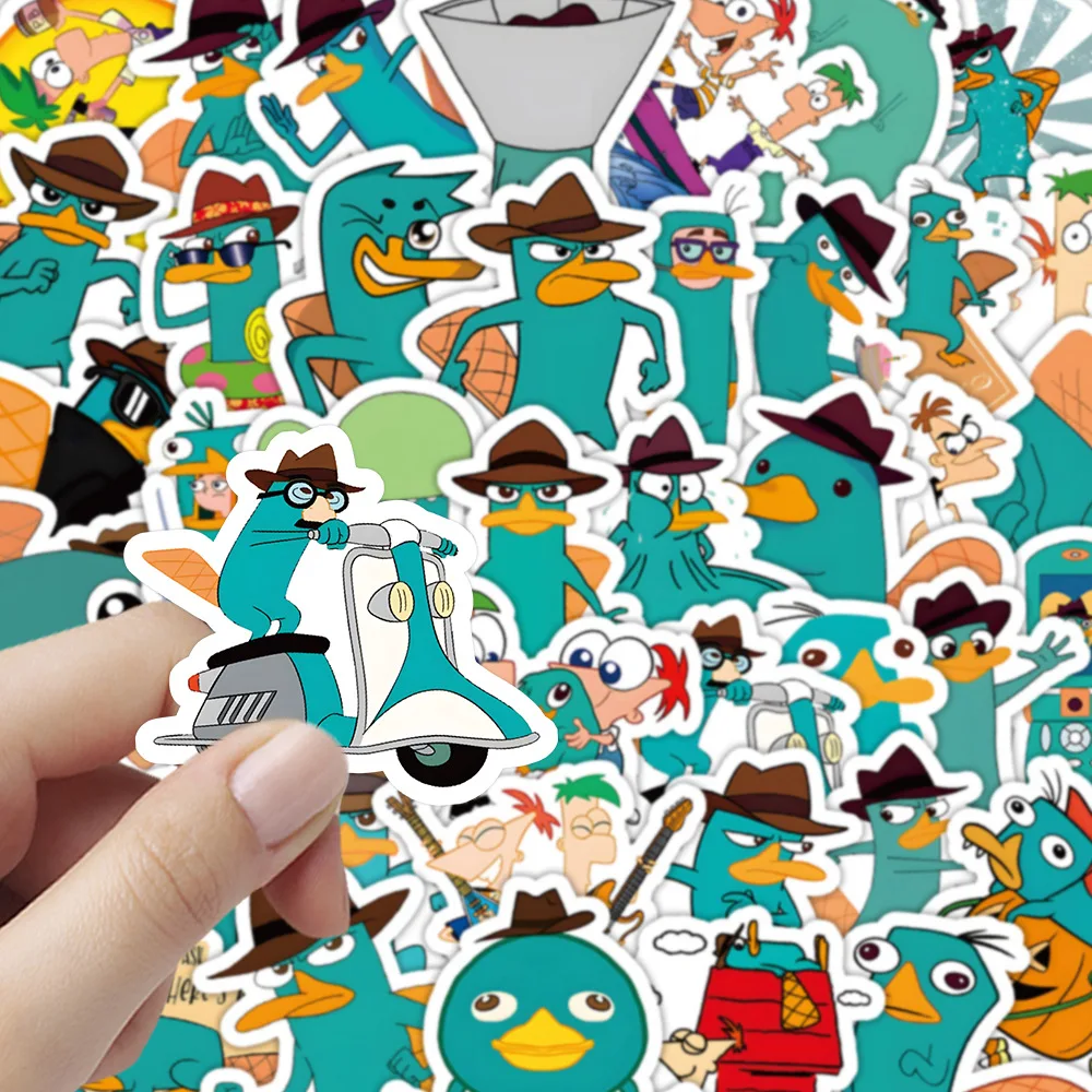 10/30/60 قطعة ملصقات الرسوم المتحركة Phineas و Ferb مضحك بيري خلد الماء الكتابة على الجدران ملصق الرسوم المتحركة الاطفال اللعب المحمول الغيتار الدراجة