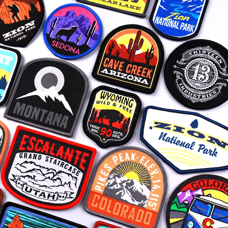 Wilderness Patch Sewing Patches On Clothes Outdoor Patches For Clothing Self-Adhesive Patch For Clothes Hook Loop Sticker Badges