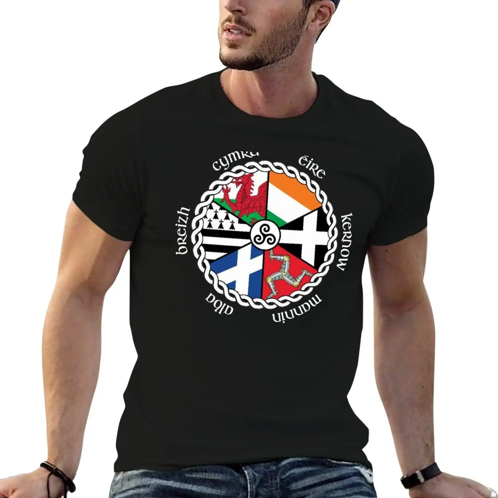 Celtic Nations Flags T-Shirt sweat oversizeds new edition anime clothes slim fit t shirts for men