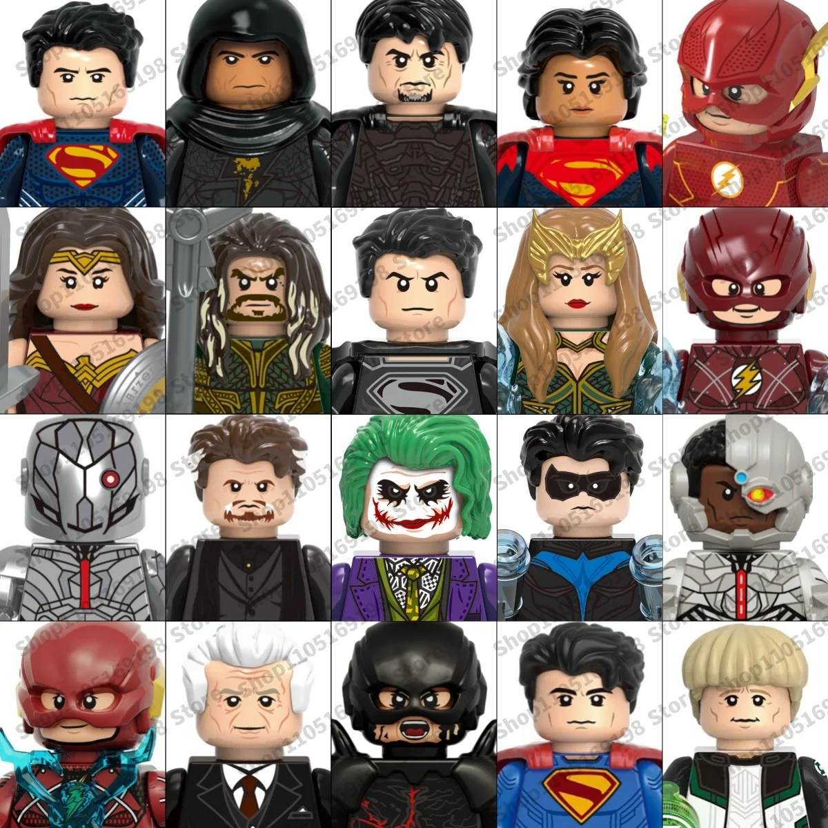 

Superhero building blocks Harley Quinn The Flash Hawkgirf Nightwing Aquaman children's mini block toys party holiday toys