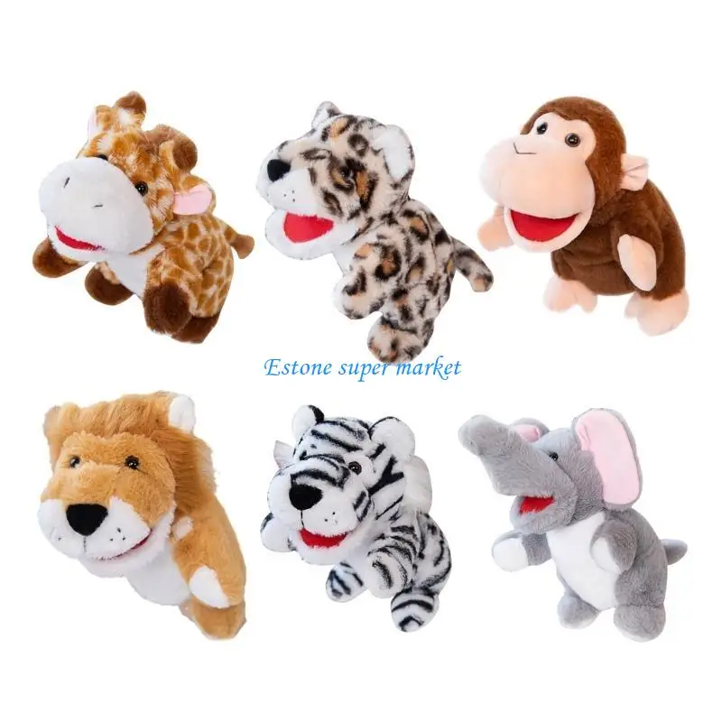 090B Trẻ Tay Puppet Dễ thương Jungle Animal Puppet Doll Boy Boy Activity Toy