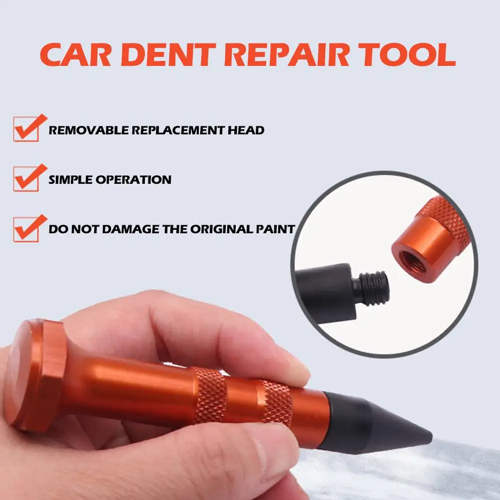 Dent Repair Tap Down With Rubber Tips Car Dent Repair Tips With Tap Repair Pen 9 Tools Heads Bulge Rubber Metal Down Remova G2X9