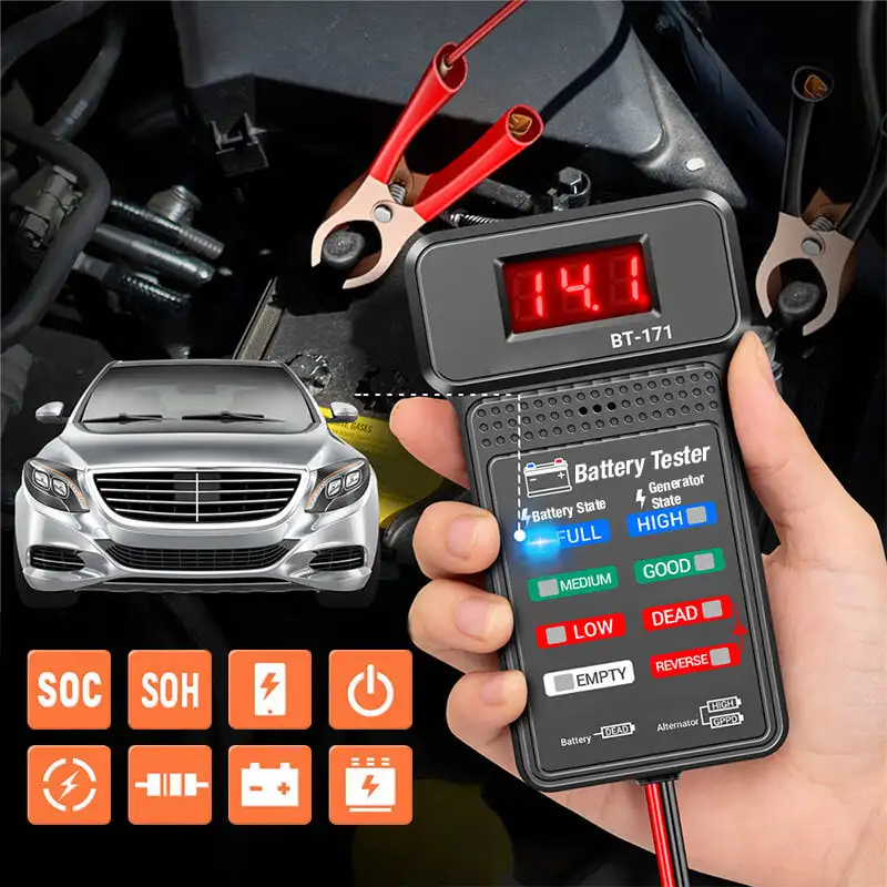 

Battery Tester 12V LCD Digital Auto Battery Analyzer Charging Cranking System Tester Car Battery Checker Diagnostic Tool