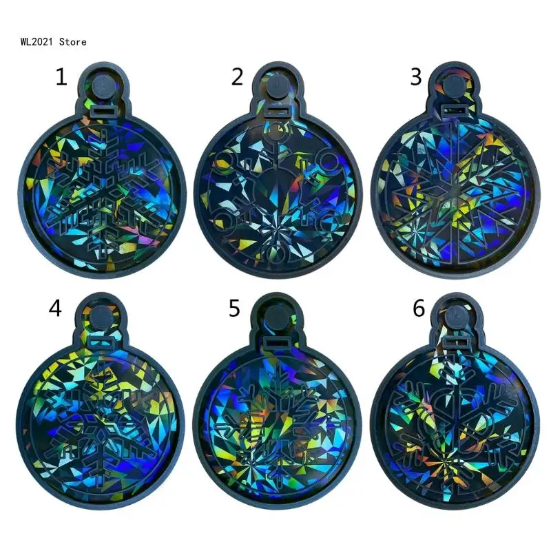 Light and Shadow Keychain Pendant Silicone Molds Christmas Snowflake Holographic Earrings Mold DIY Ornaments Mould Craft