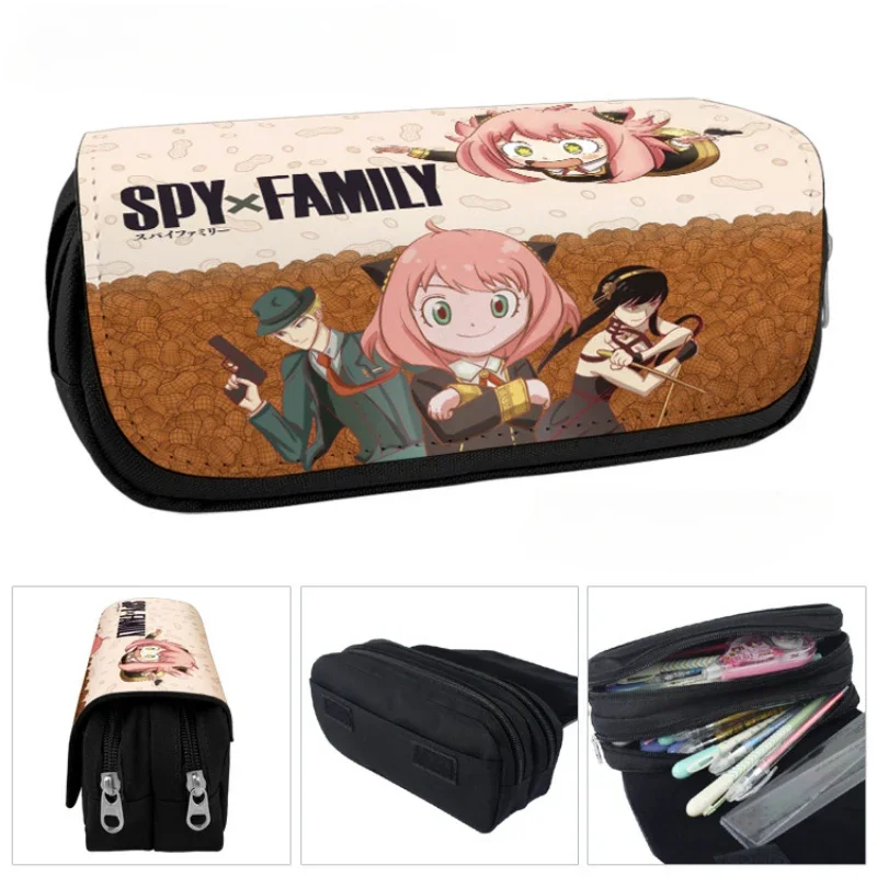 Anime Spy X Family Pencil Bag Women Large Capacity Student Kawaii Cosmetic Cases Anya Smug Coin Purse School Supplies Bag Gift