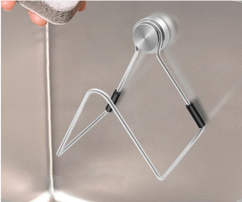 Magnetic Sponge Holder Kitchen Sink Storage Rack Stainless Steel Sink Sponge Drying Rack Kitchen Rag Holder DH43