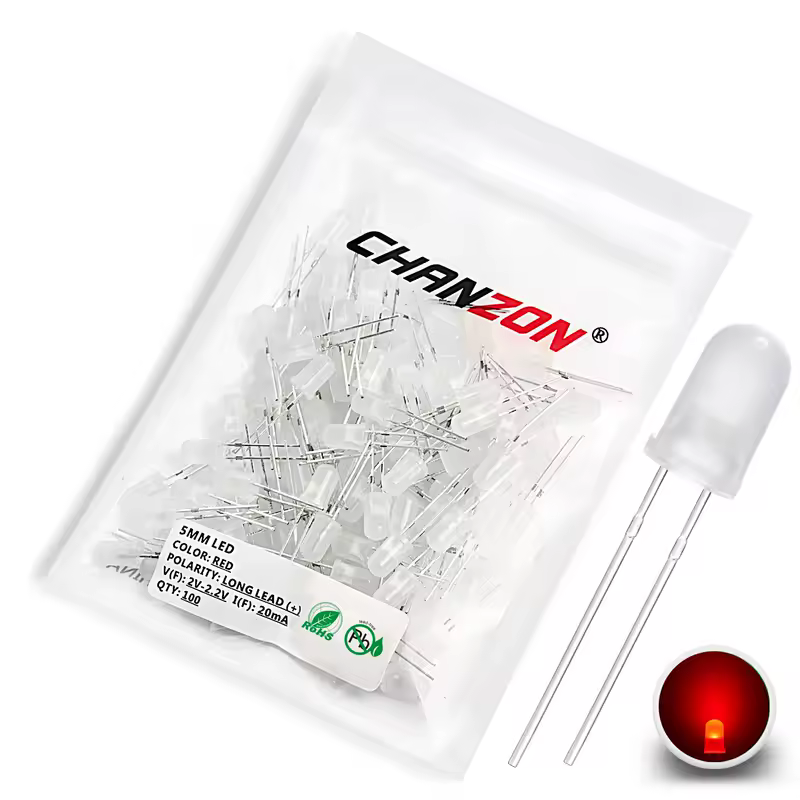 Diffused 5mm Led Diode Kit White Red Green Blue Yellow Orange 2V 3V Bulb Light Emitting Assortment Set Diy Arduino Pcb Circuit - Image 15