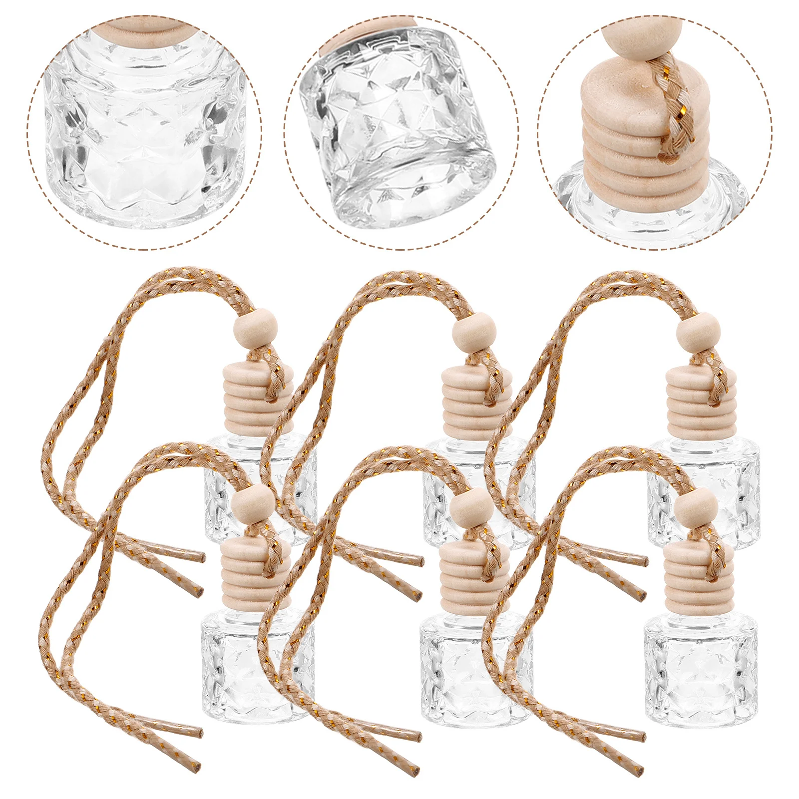 

6Pcs 8ml Car Air Freshener Diffuser Stylish Design Portable Durable Elegant Touch Versatile Usage Home Office Car