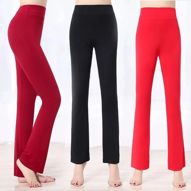 

High Waist Modal Yoga Pants Women's Dance Trousers Latin Dance Square Dance Outfit Summer Long Pants Practice Clothes