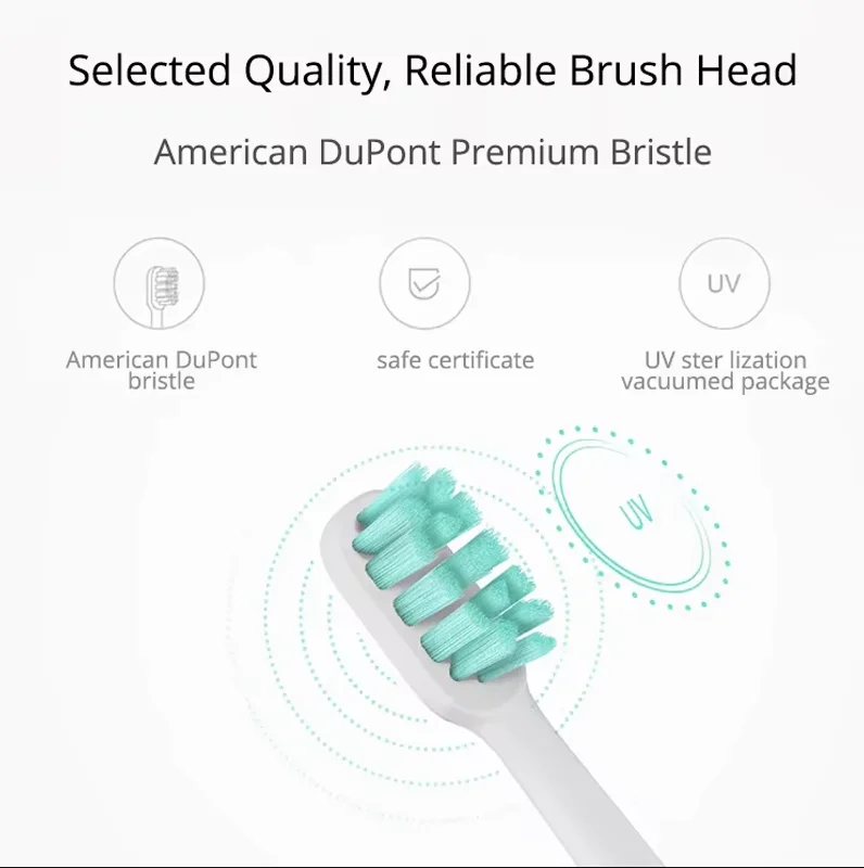 100% testina per spazzolino elettrico Mijia 1 pz e 3 pz per T300 e T500 testine per spazzolino acustico intelligente pulito testina 3D combina