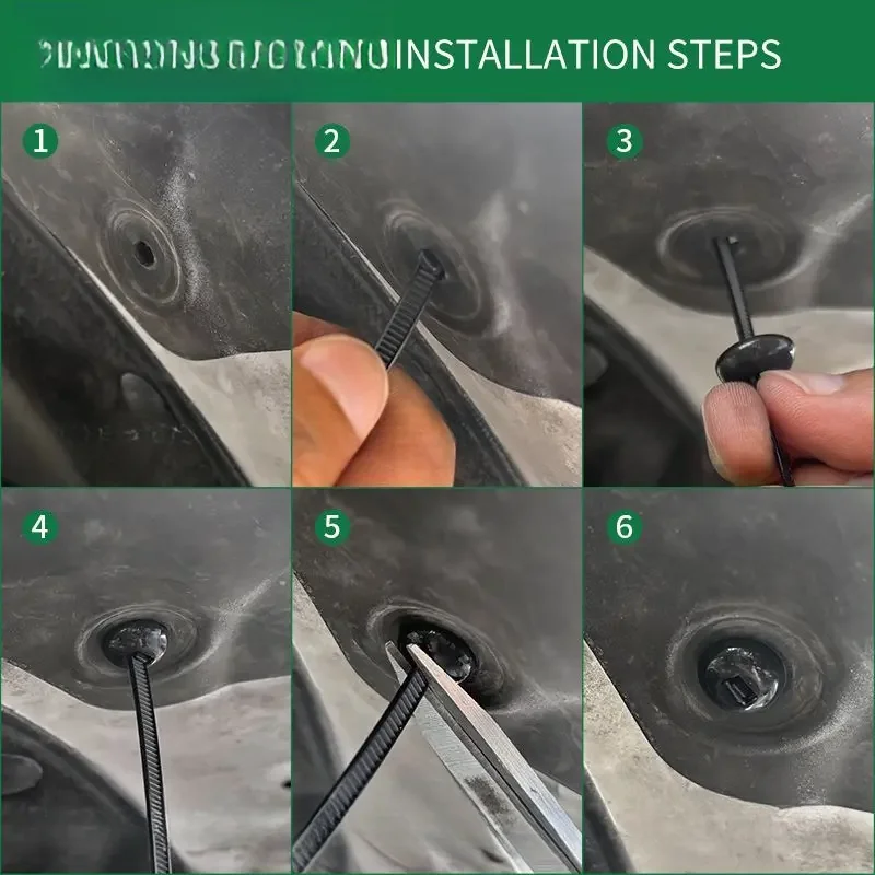 مشبك ربط من النايلون ثابت من خلال مشبك ربط الأظافر من نوع الحاجز وبطانة صندوق السيارة