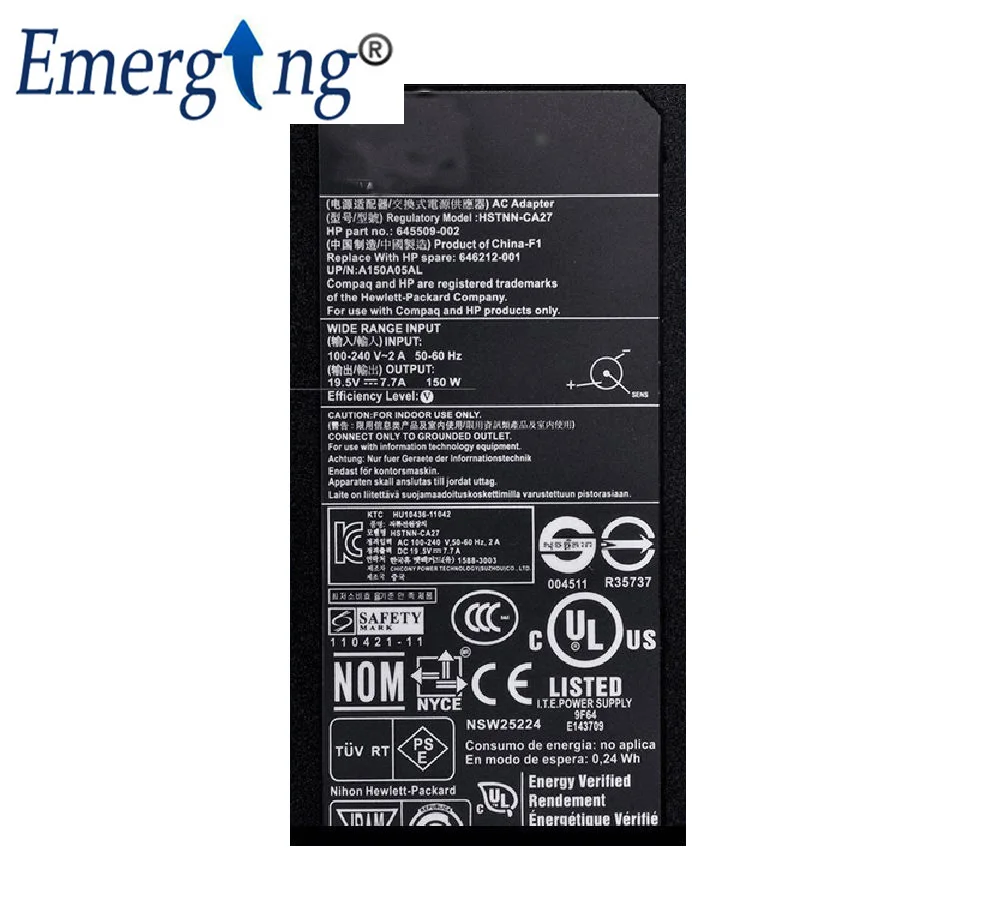 Imagem -03 - Original 19.5v 7.7a 150w 7.4*5.0 mm ac Portátil Adaptador Carregador para hp Elitebook 8560w 8760 8300 8200 8000 Tudo em um pc