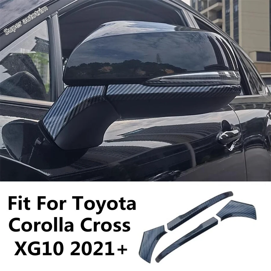 

For Toyota Corolla Cross XG10 2021 - 2024 Accessories Rearview Mirror Decoration Strip Cover Trim Carbon Fiber / Black Exterior