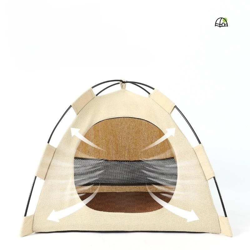 Custom Packaged Small Waterproof Outdoor Cat Tent Foldable Design Soft Plastic Pet Bed Solid Animal Pattern for Travel Camping