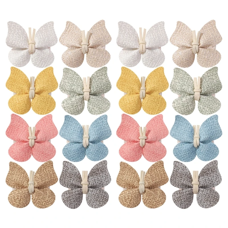 

Pack of 8 Pairs PU Leather Butterfly Hair Clips Trendy Hairpins Soft & Comfortable Fashionable Hair Accessories W3JF