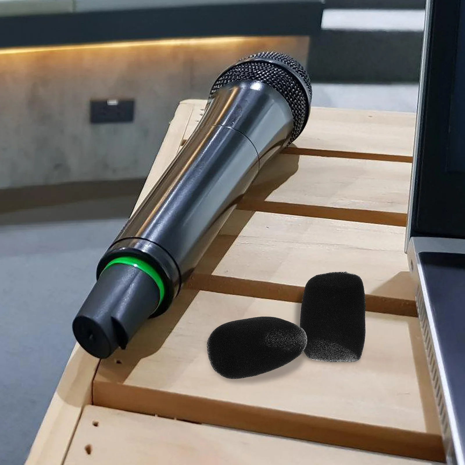 

12 pcs Microphone Sponge Cover Durable Foam Windscreen SM57 Universal Handheld Mic Accessories Black Protective Grille