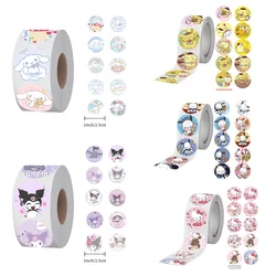 Pegatinas de Sanrio para decoración de ordenador portátil, bonita funda de teléfono Kawaii, suministros de arte DIY, papelería de diario, 500 piezas por rollo