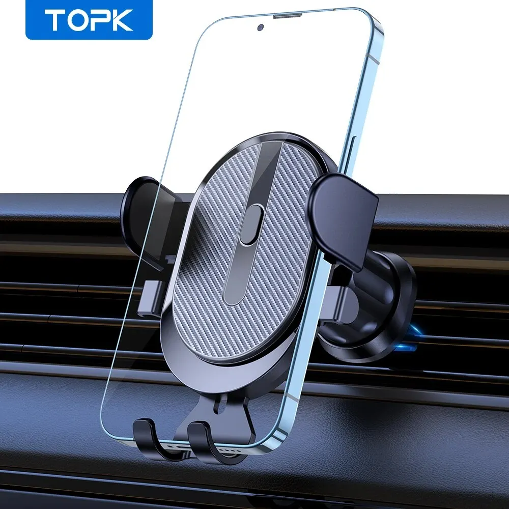 TOPK Car Phone Holder Mount Automobile Air Vent Hands Free Cell Phone Holder for Car Fit for All Car Mount for iPhone Android