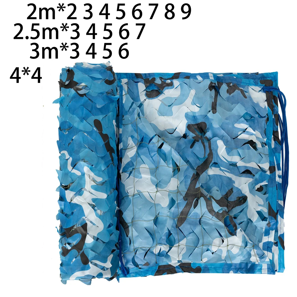 

Camouflage Net 2m*2 3 5 6 7 8 2.5m 3x3 4x4 Sun Shade Sail Garden Tent Camo Netting Blue Ocean Hood Party Net Hunt Cover Shelter