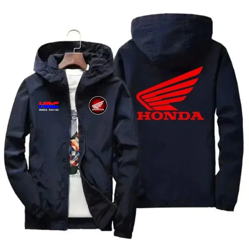

2026 Honda HRC Motorcycle Racing Spring and Autumn Zipper Jacket Men's Windproof Jacket Casual Fashion Hooded Jacket