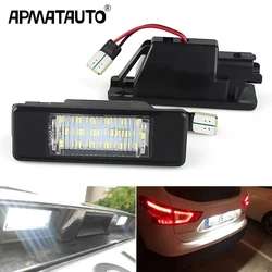 2Pcs Error Free White LED License Plate light For Nissan X-Trail T30 T31 Qashqai J10 J11 Primera P12 Pathfinder R51 Juke F15
