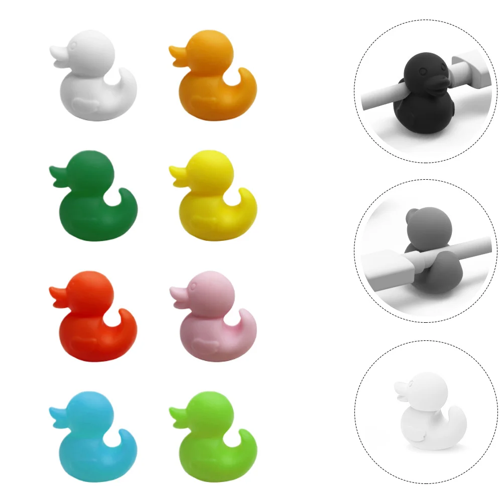 8 قطعة منظمات كابلات سطح المكتب مقاوم للماء سيليكون بطة كابل أصحاب لإدارة الأسلاك أنيق مقاطع الالتصاق القوية #4