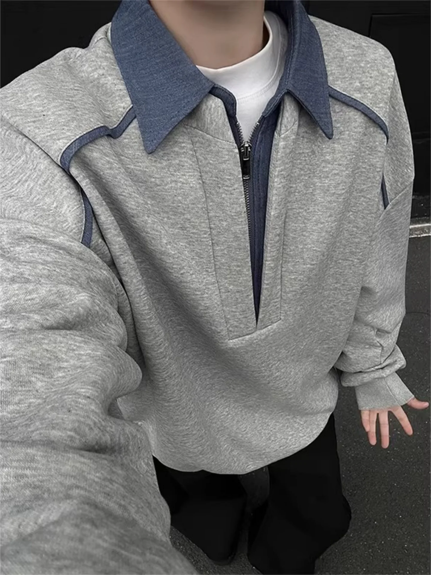 

Мужская толстовка на молнии с длинным рукавом в американском стиле, новая весенняя модель, свободный крой, повседневная одежда