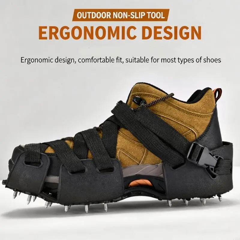 

Winter Ice Snow Grip Traction Cleats Nonslip Spikes Ice Grip Enduring 24BD