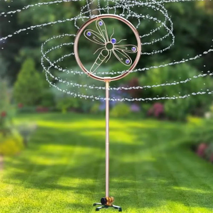 

34-дюймовый медный садовый разбрызгиватель из нержавеющей стали с вращением на 360° для полива газонов и ландшафта, с медным покрытием