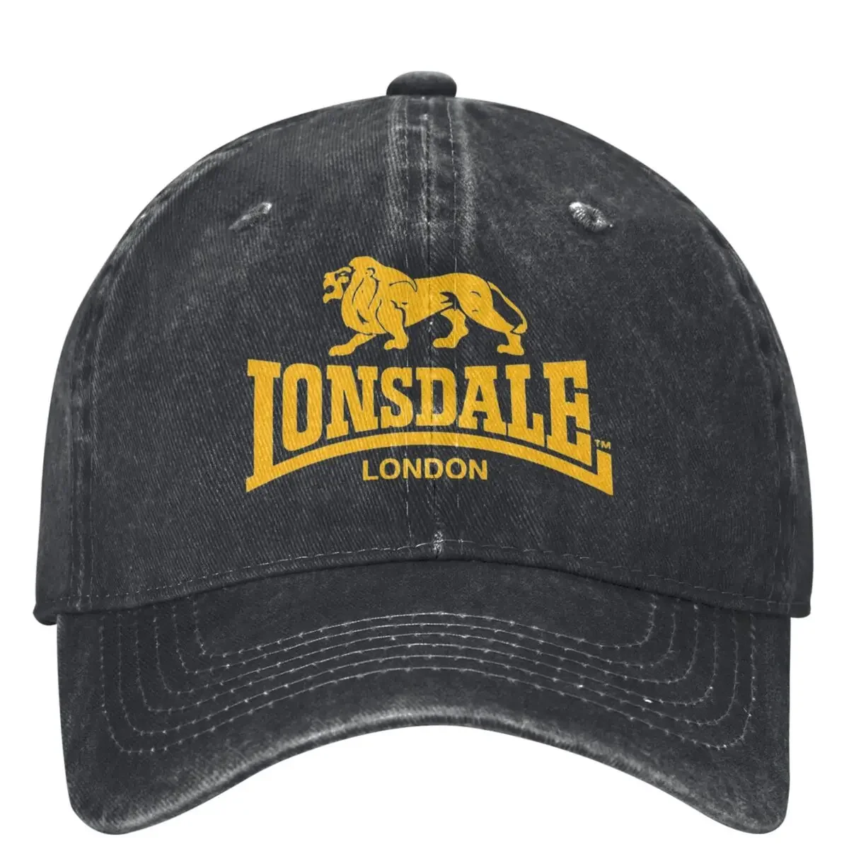 Lonsdales London Yellow Logo Washed Baseball Cap Casual Trucker Hat Summer Men Women Running Hippie Designer Snapback Cap