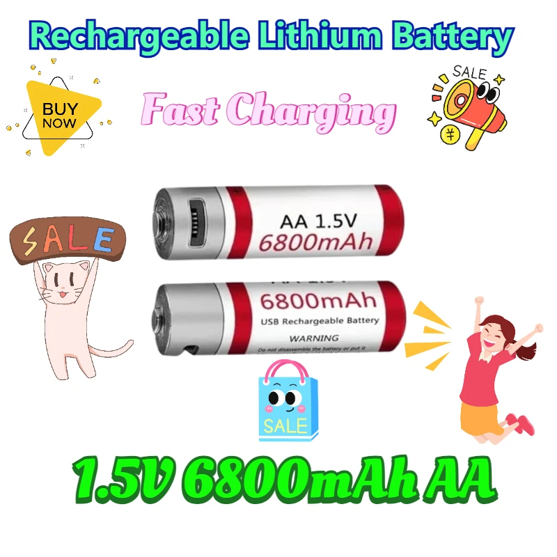 

1.5V 6800mAh 1.5V AA Rechargeable Battery High-capacity AA Lithium Battery Fast Charging