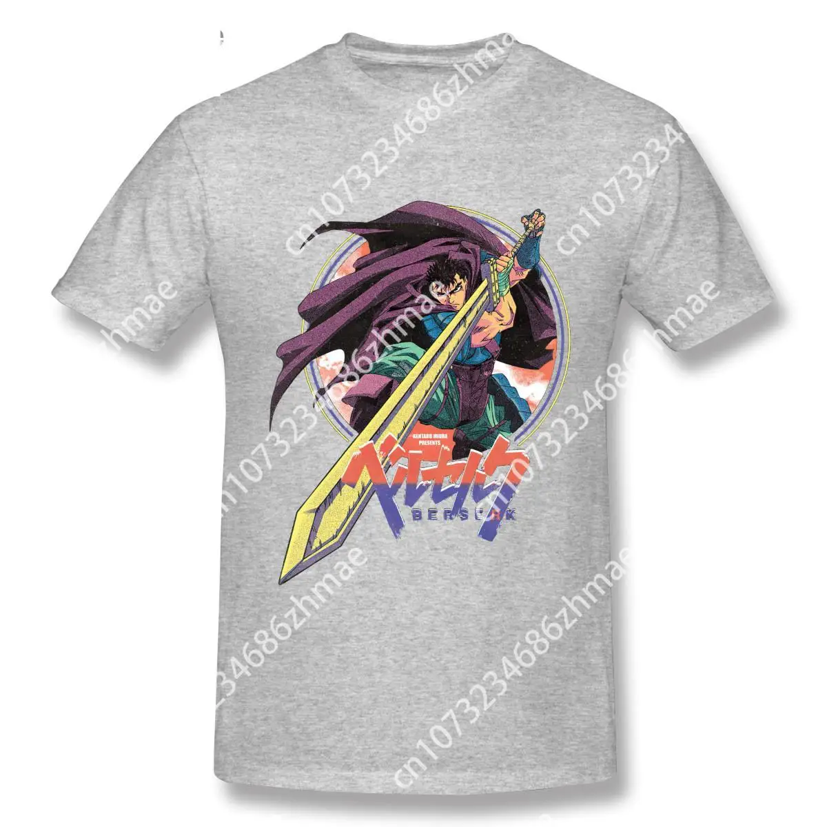 Berserk camisetas de Anime, camisetas de manga corta de alta calidad, camisetas de algodón con cuello redondo