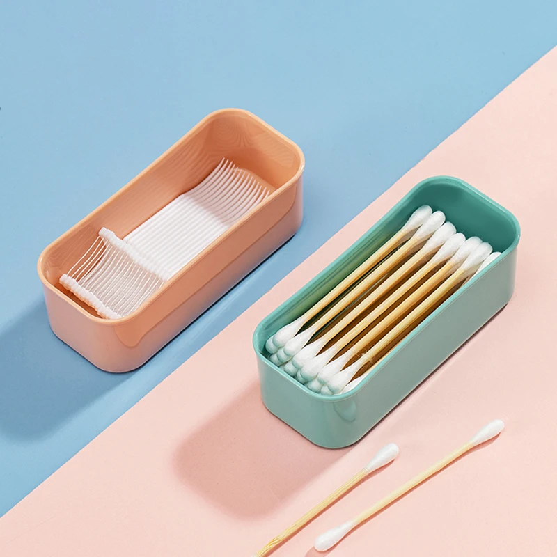 

Portable Cotton Swab Box Travel Dental Floss Holder Case Sundries Organizer Box Dust-proof Wire Earphone Cable Storage Box