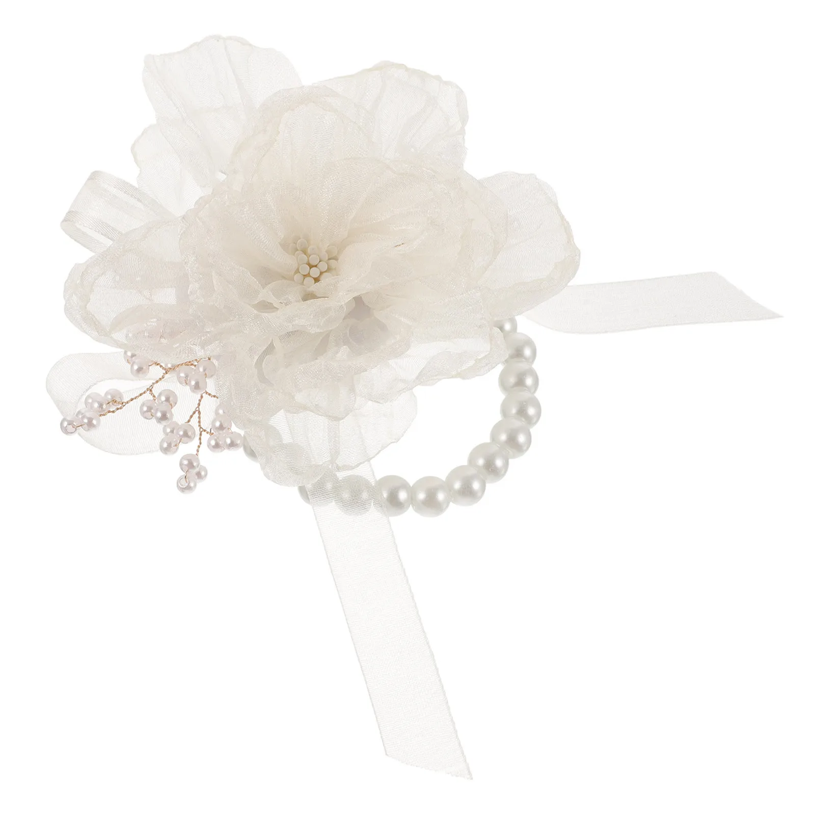 

Versatile Wrist Corsage Bright Color Artificial Flower Bridal Wristlet Lightweight Wedding Bride Wrist Flower Bracelet