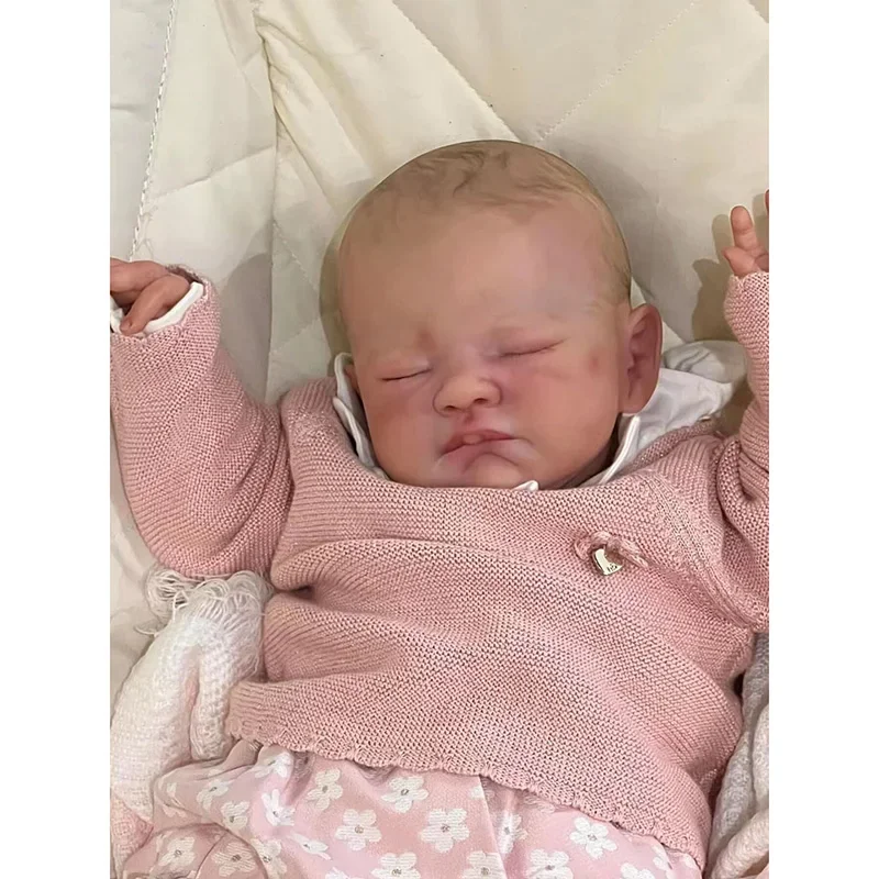 20inch Reborn Baby Doll August Same As Picture Lifelike Soft Touch 3D Skin Hand-Draw Hair Visible Cute sleeping doll