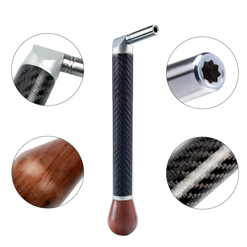 NAOMI Professional Piano Tuning Hammer Octagonal Core Stainless Steel Hammer Carbon Fiber Handle W/ Rosewood Ball