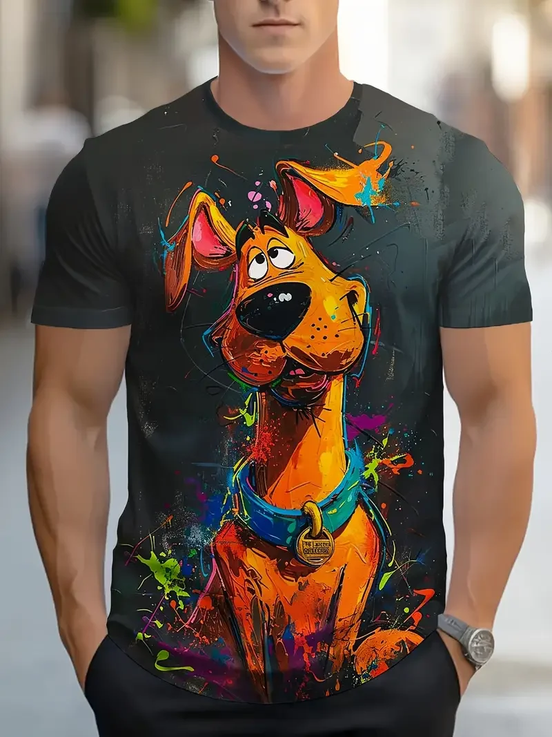 Summer Funny Men's T Shirt Cartoon Animal Print Casual Short Sleeve Pullover Fashion T-shirts Outdoor Male Overszied Clothing image 6